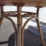 Roundtable in rattan marquetterie