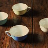 4 Céranord colored and gilded coffee cups
