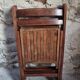 Pair of vintage French folding chairs – 1970s – beech wood chairs – rustic seats