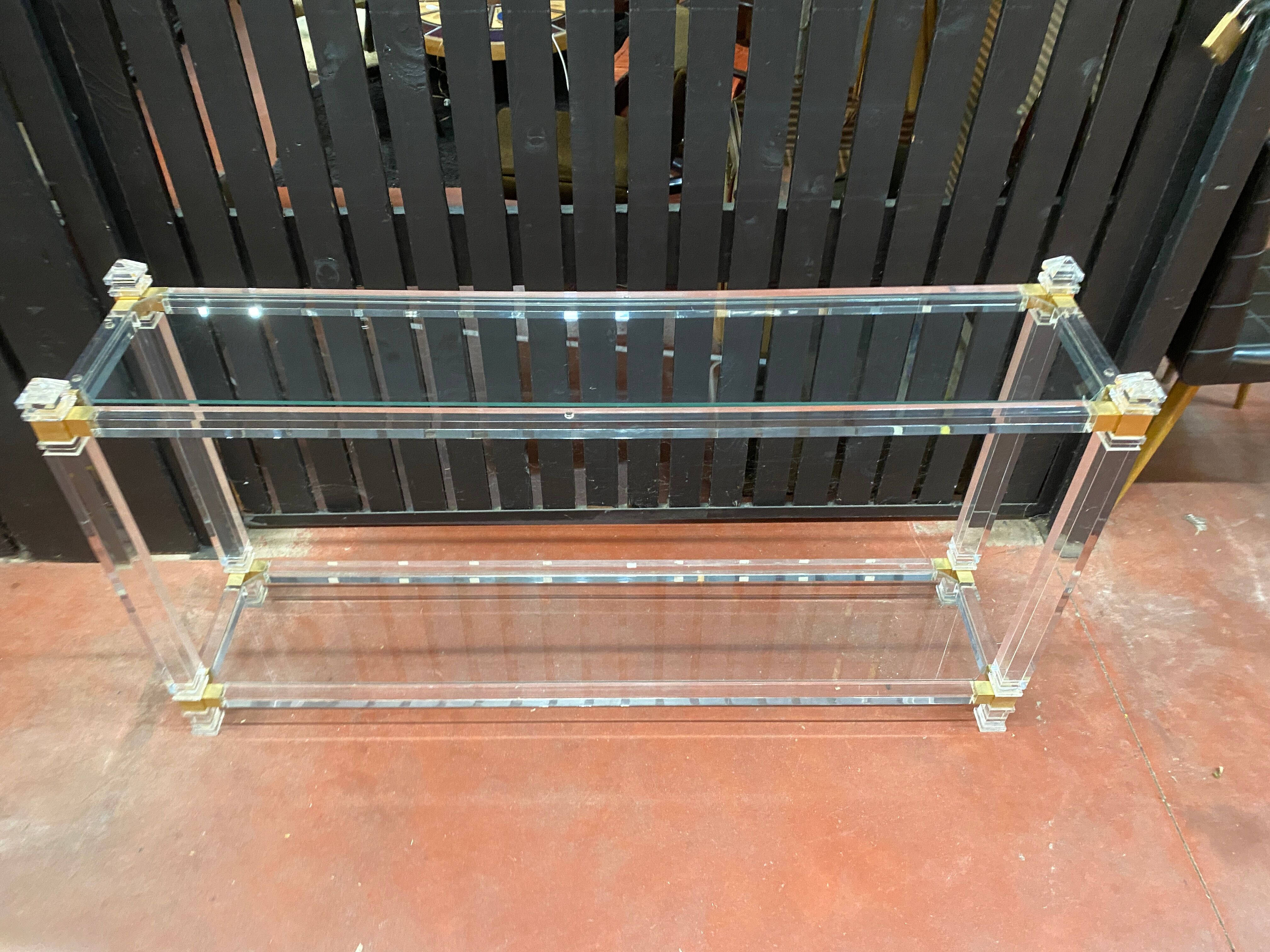 Plexi console double glass tray