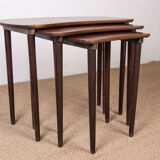 Set of 3 nesting tables "beans" danish rosewood 1960