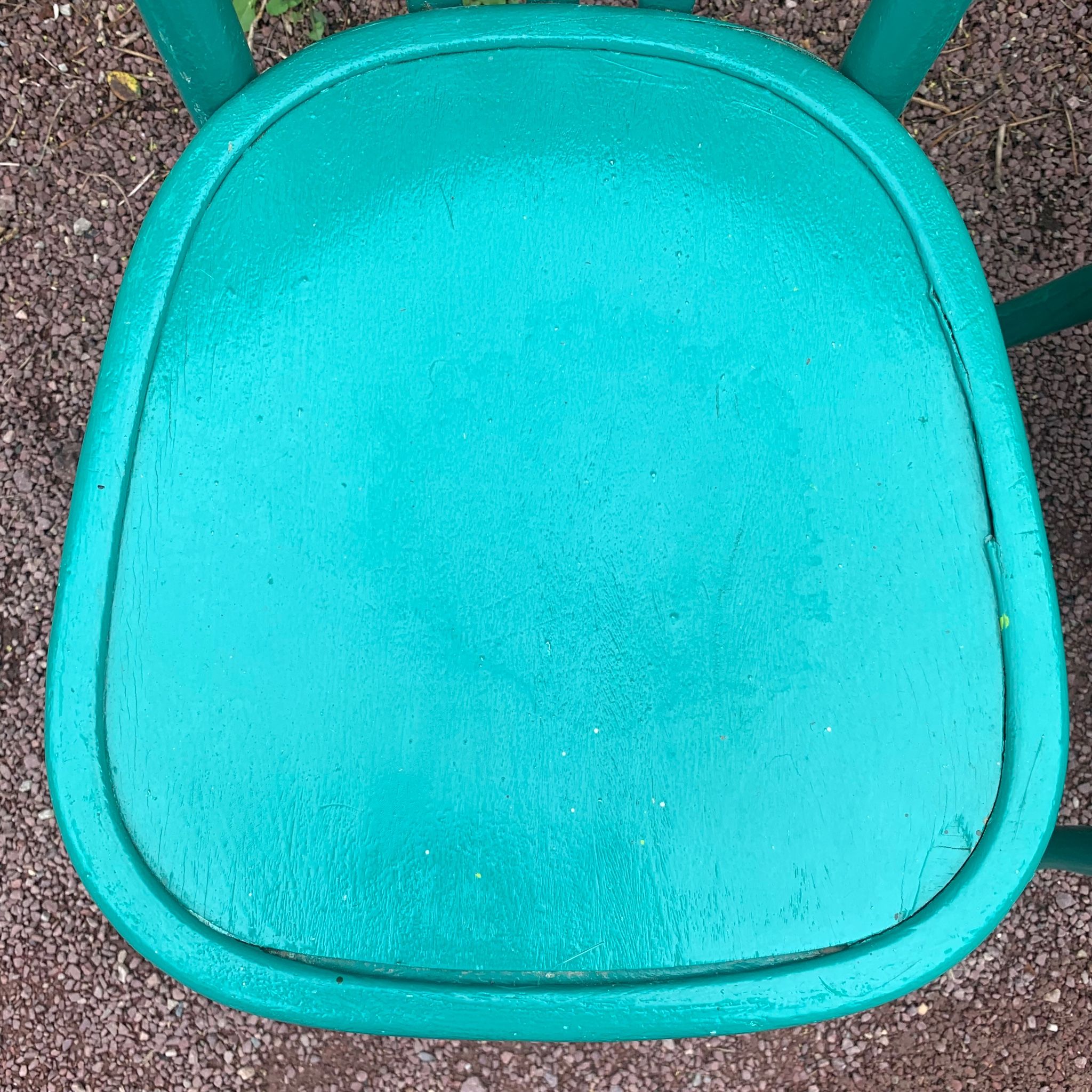 Set of 4 green bistro chairs