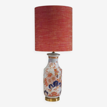 Lampe à poser en céramique vintage avec motif inspiré d'Imari