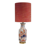 Vintage ceramic table lamp with Imari-inspired pattern.