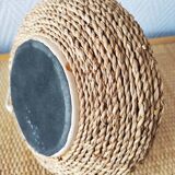 Vintage French lamp from the 70s-80s in ceramic and cord.