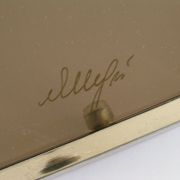 Service on wheels in gold brass and sunglasses - signed