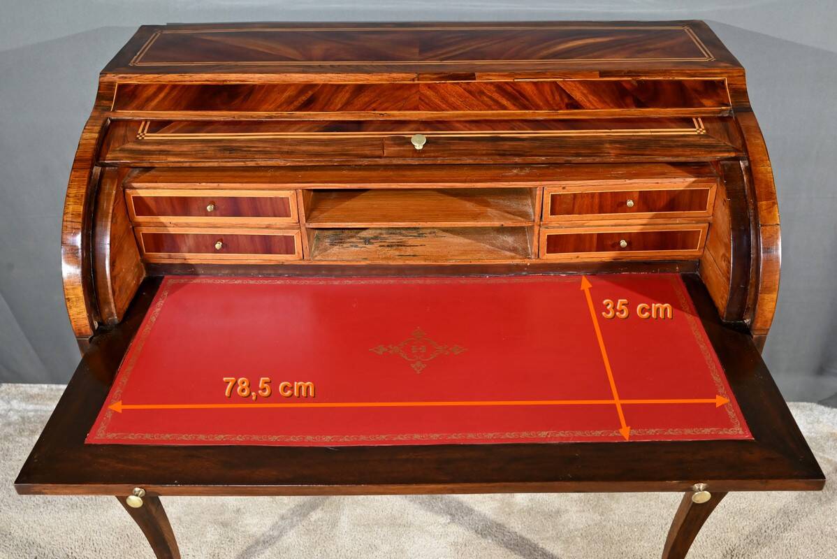 Mahogany and Rosewood Cylinder Desk, Louis XV period – 1st part XVI