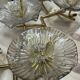Pair of Modern Italian Murano Glass and Brass Flowers Wall Lamps