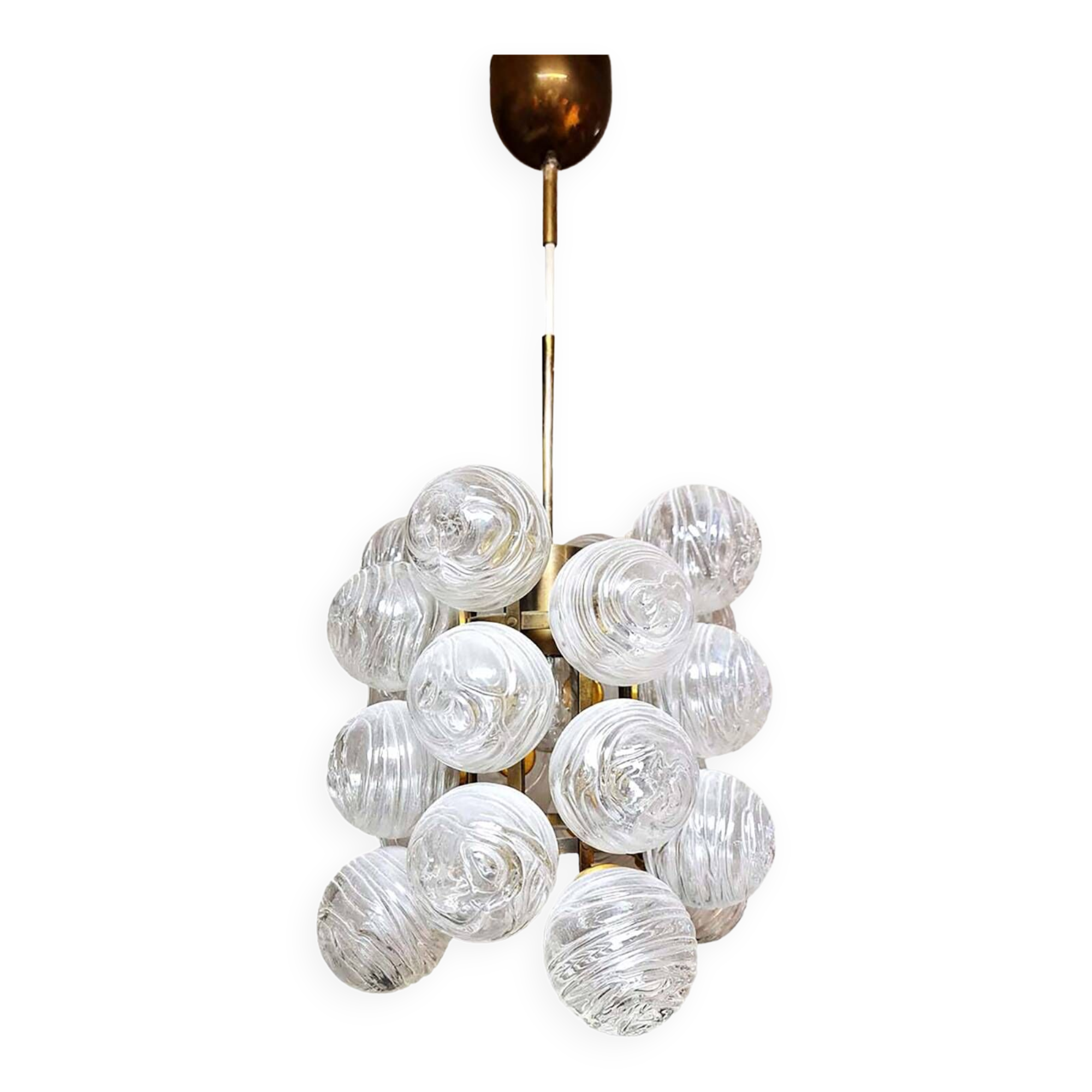 Vintage German sputnik pendant lamp glass snowballs 1970