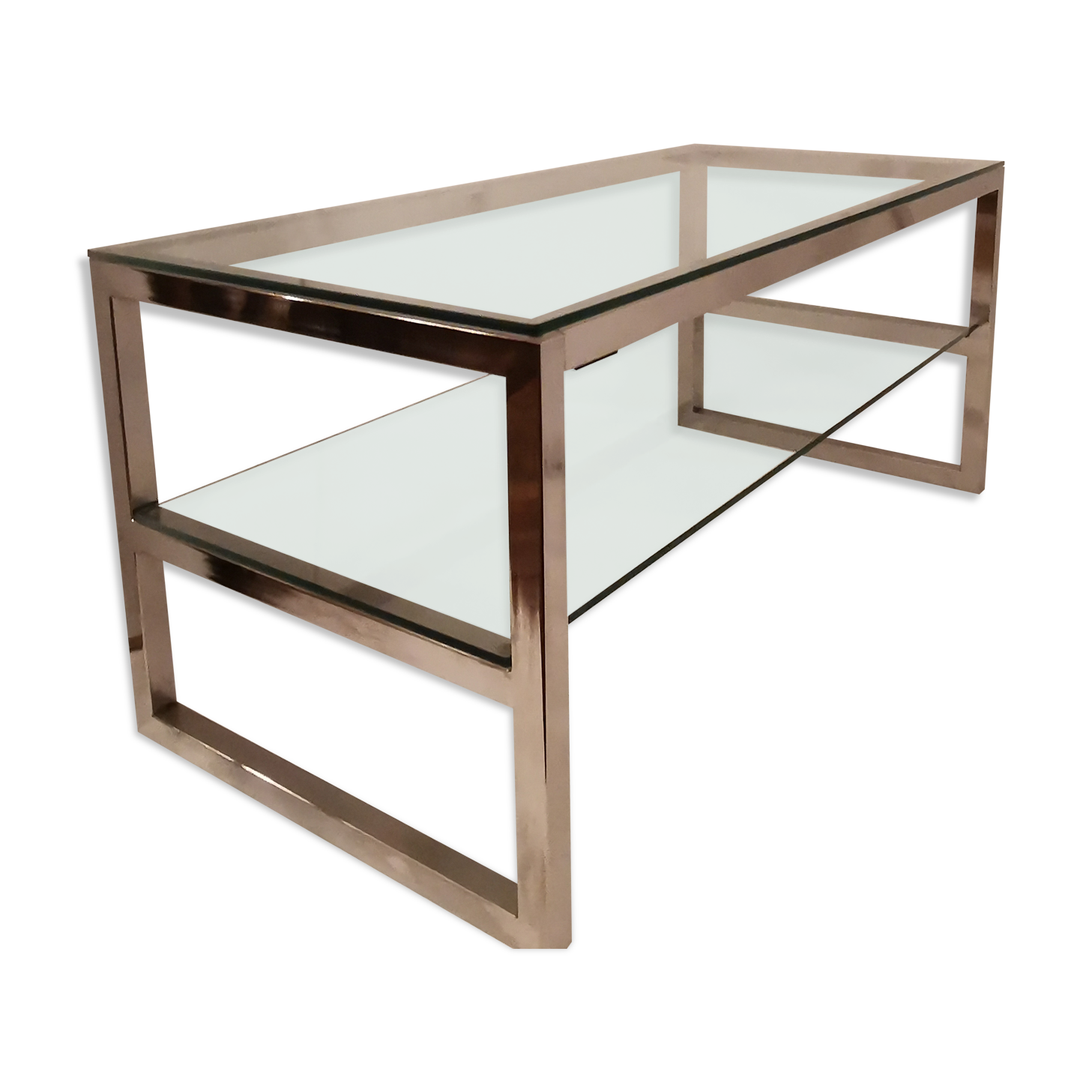 Vintage chrome coffee table