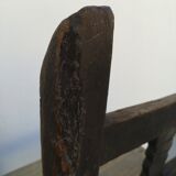 Pair of ethnic crude wooden chairs