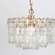 gilded brass and crystal glass chandeliers Palazzo, Kalmar, Austria, 1970