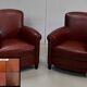 Pair of Small Club Armchairs in Sheepskin - Reproduction