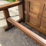 Vintage 60s coffee table with tile decoration of birds and flowers.