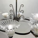 Mid-Century Modern Chandelier, Murano, Barovier Style, 1950s