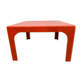 Square orange fiberglass coffee table