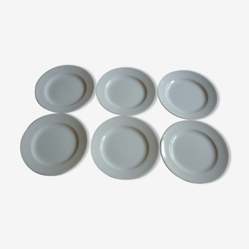 6 plates white digoin sarreguemines