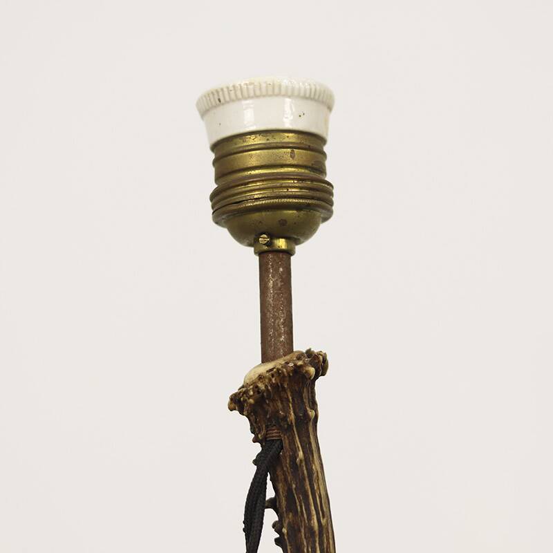 Set of Folk Art antler table lamps