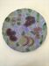 Large barbotine plate Salins blue lavender 80s