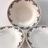 Set of 6 deep plates - Holly Model - HB&M Earthenware - 1900
