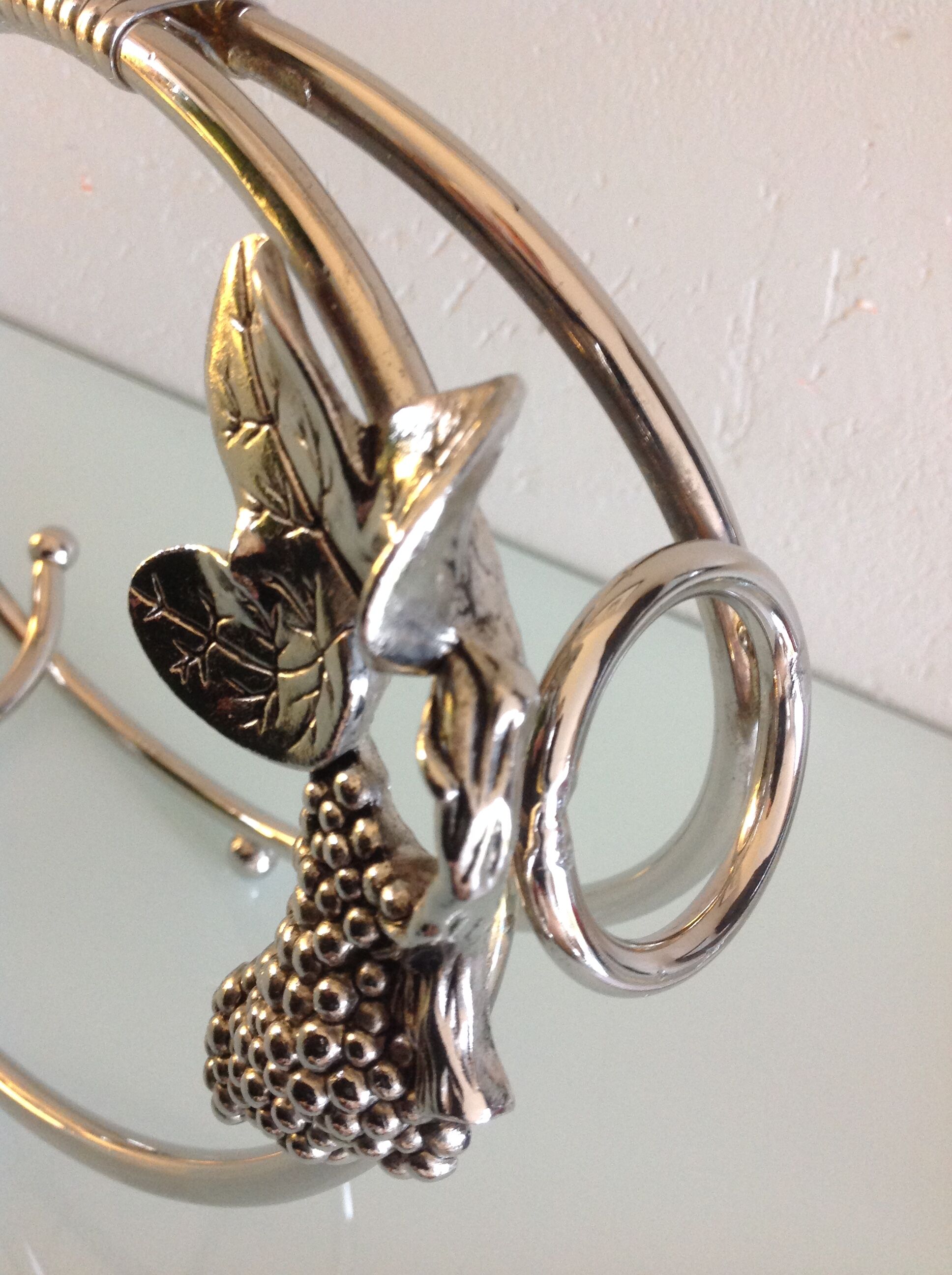 Glass/vintage 70s metal table bottle door