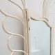 French White Lacquered Metal Mirror with Looped Wire Frame and Fan Crest, 1