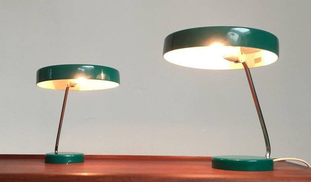 Mid-Century German Minimalist 6658 Table Lamps from Kaiser Idell / Kaiser Leuchten, 1960s, Set of 2