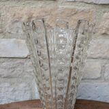 Ancien vase en verre pressé style art deco sklo union