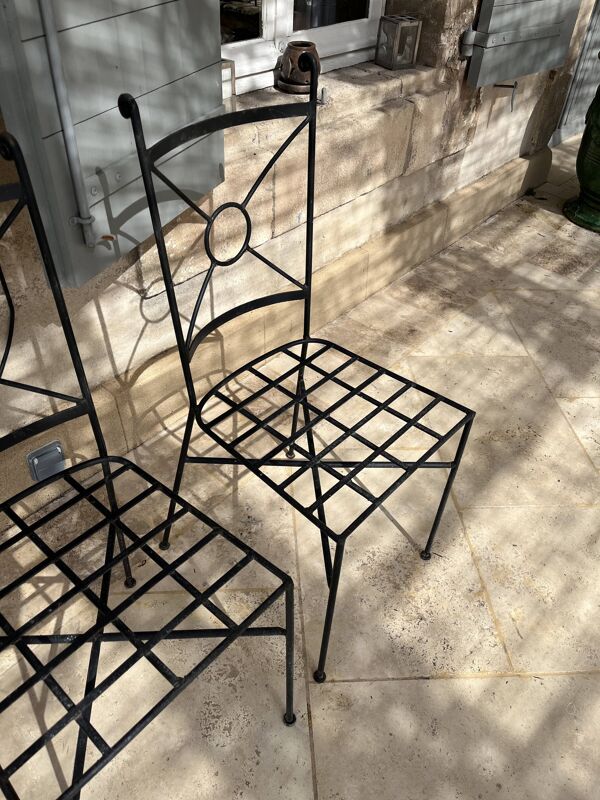 Lot de 2 chaises de jardin en fer forgé