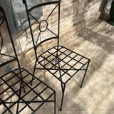 Set of 2 wrought iron garden chairs