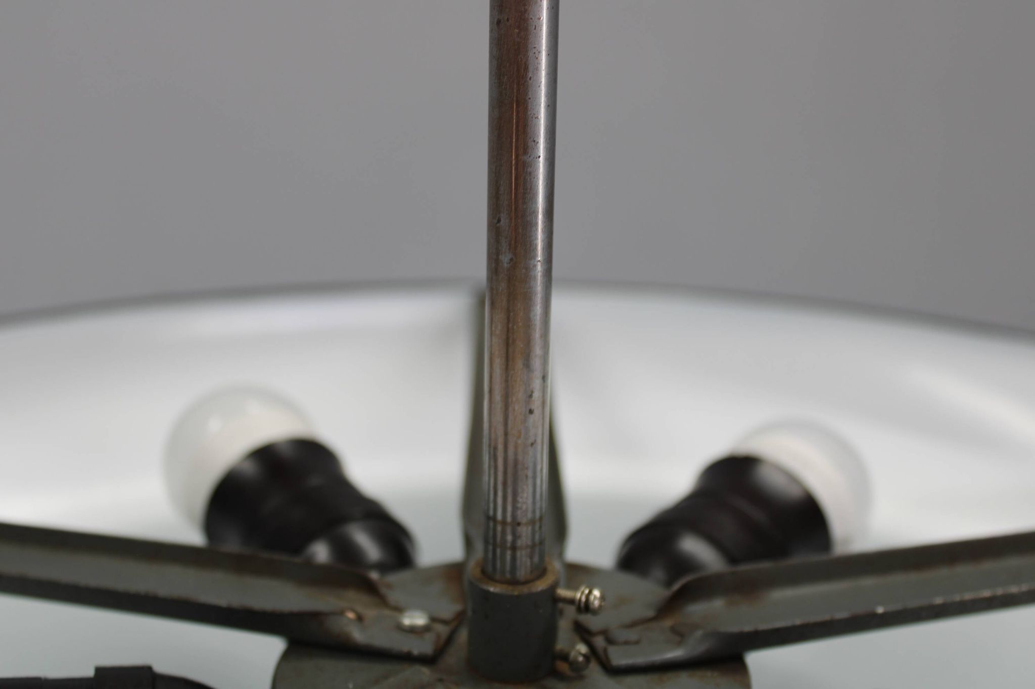 Bauhaus "UFO" pendant light by Josef Hurka for Napako, Czechoslovakia, 1940s