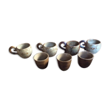Set de 7 coquetiers en grès