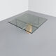 KW-1 glass and travertine coffee table by Hank Kwint for Metaform 1980s