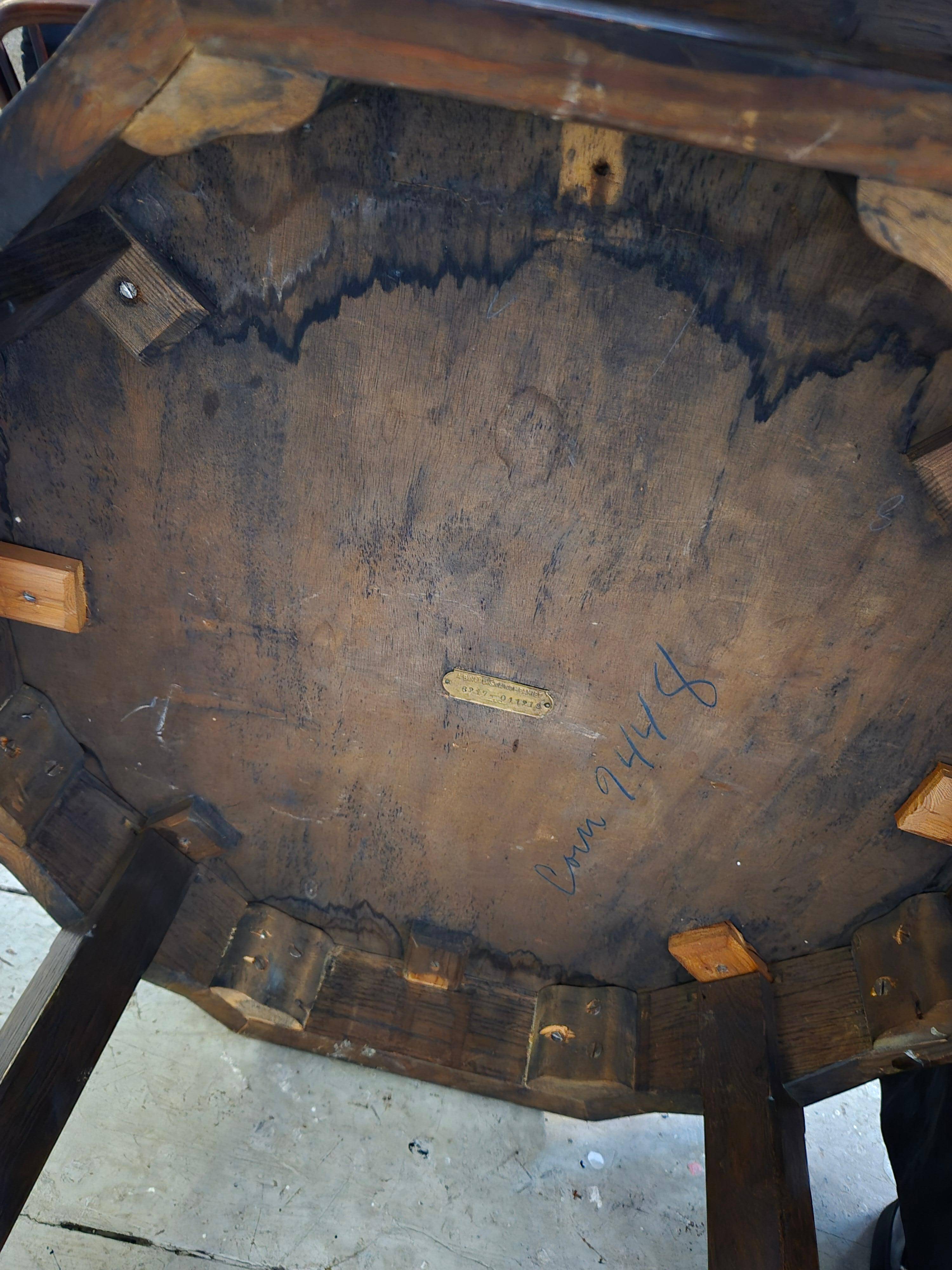Swedish smoking table, Oak with copper top, 1913 by Nordiska Kompaniet