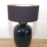 Black glazed ceramic lamp