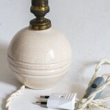 White crackled ceramic lamp base, 1930s