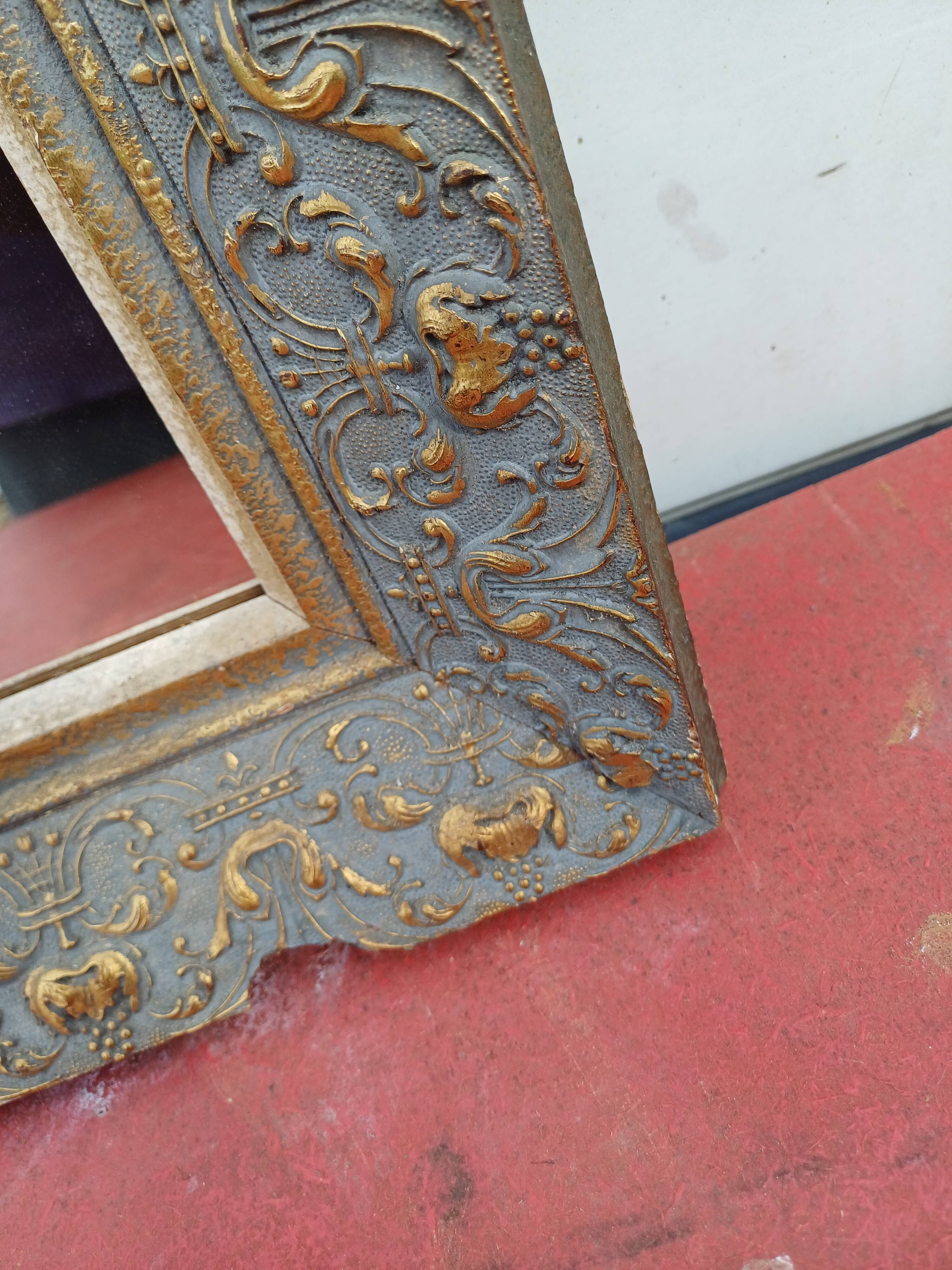 Wood and Gilded Stuk Mirror, early 20th century