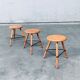 Industrial Low Tripod Stools, Belgium, 1950s, Set of 3