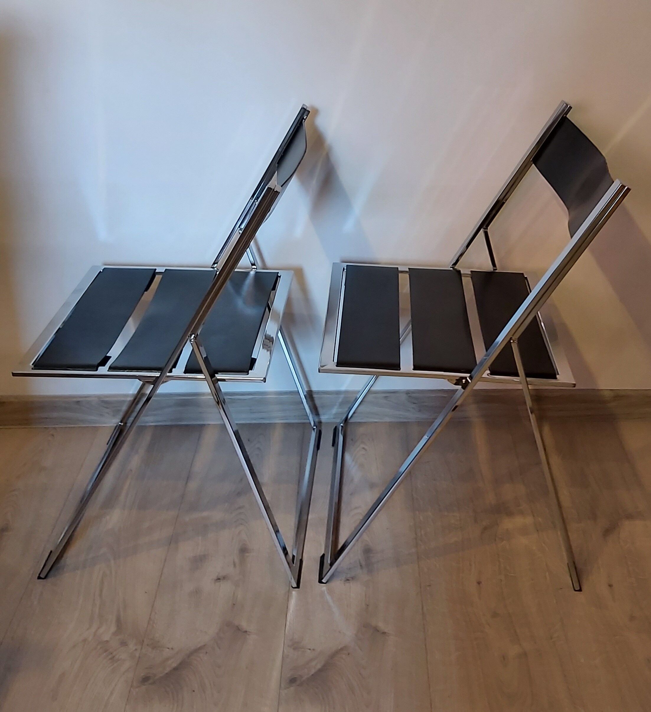 Pair of folding chairs, 1980s