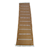 Hand-woven kilim hallway rug in natural wool
