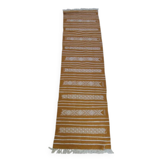 Tapis kilim couloir tissé mains en laine naturelle