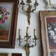 Paire d'appliques bronze et cristal