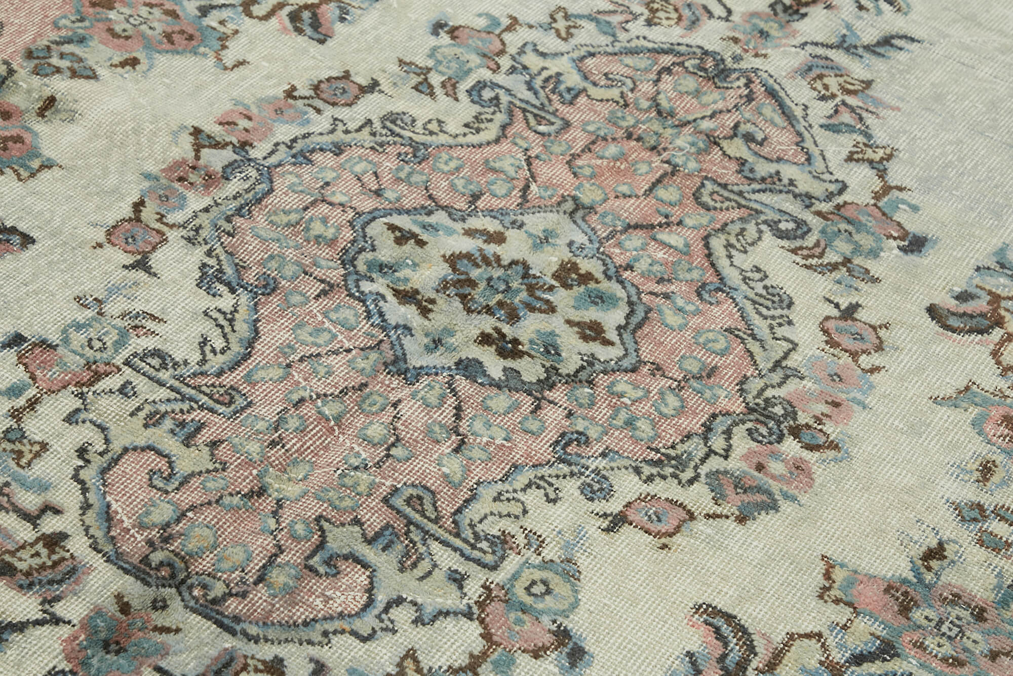 Hand-Knotted Antique Oriental 1970s 180 cm x 294 cm Blue Carpet