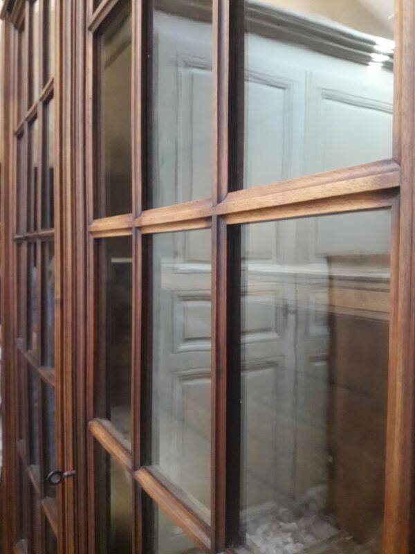 Walnut display cabinet 19th century H234cm