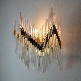 Venini wall lamp, tubular crystals, Italy, 1970