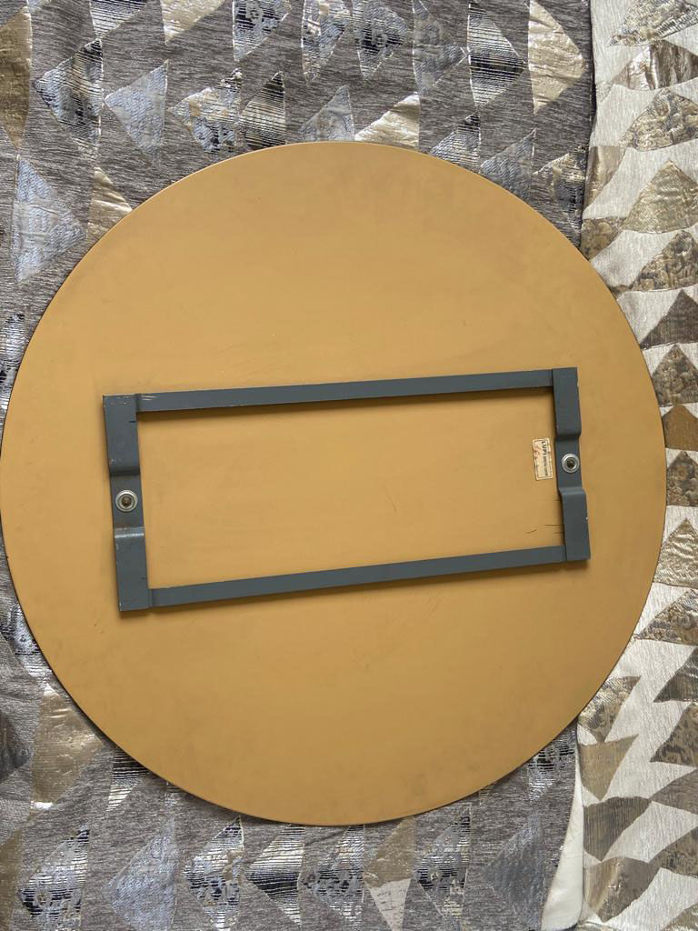 Round mirror ground crystal, Italy 70s, signed Lupi Cristal Luxor