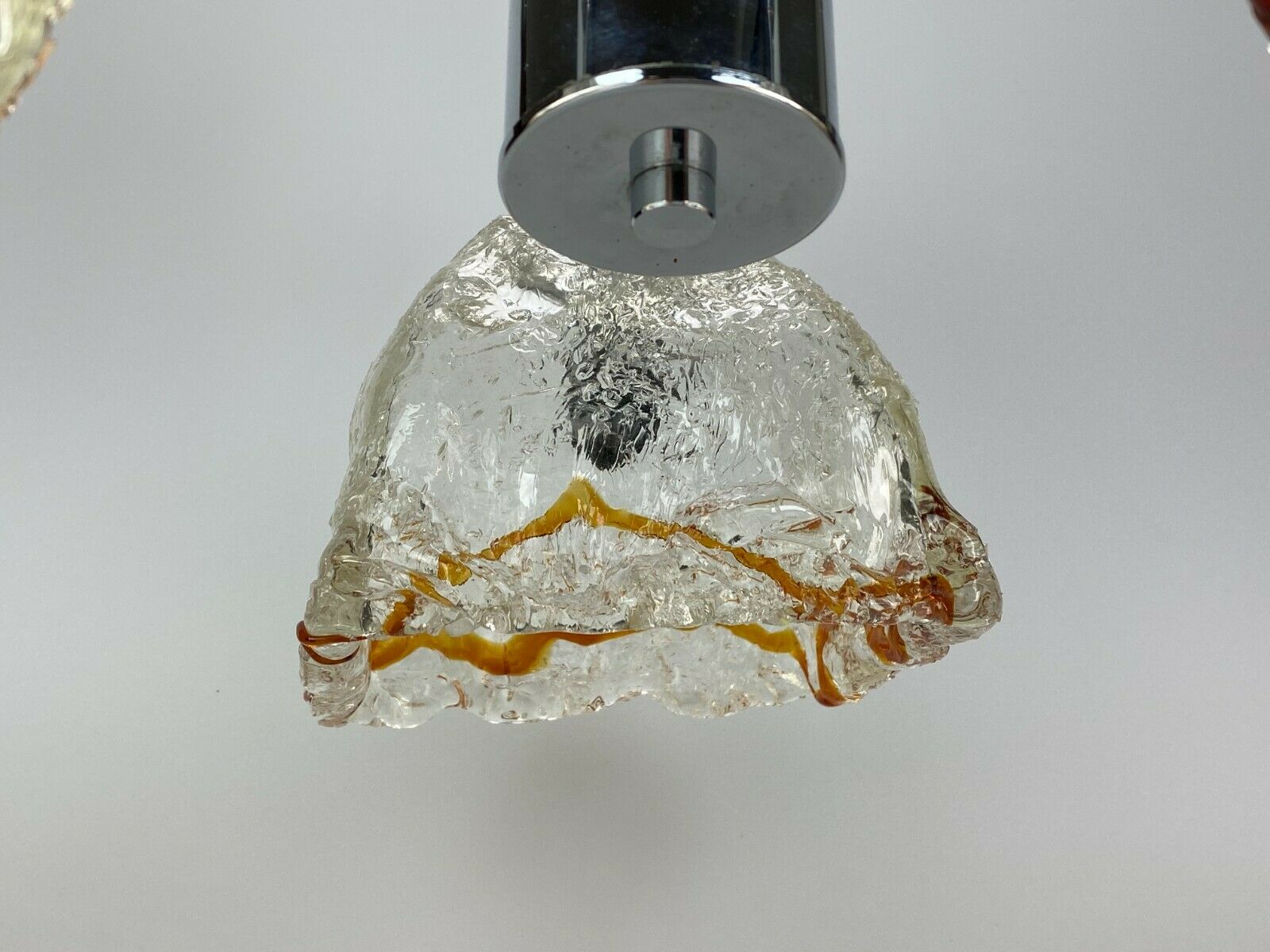 60s 70s Lamp Chrome Chandelier Chandelier Mazzega Murano Glass Design