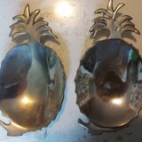 2 coupelles ananas en métal argenté