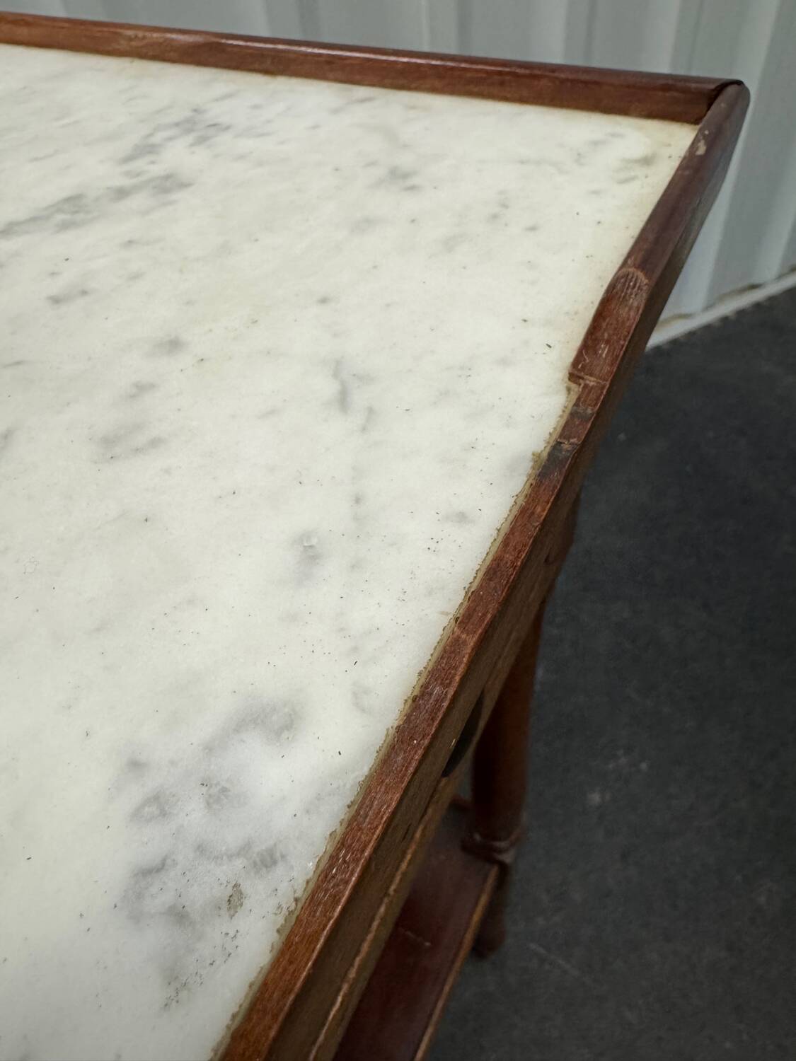 White marble console