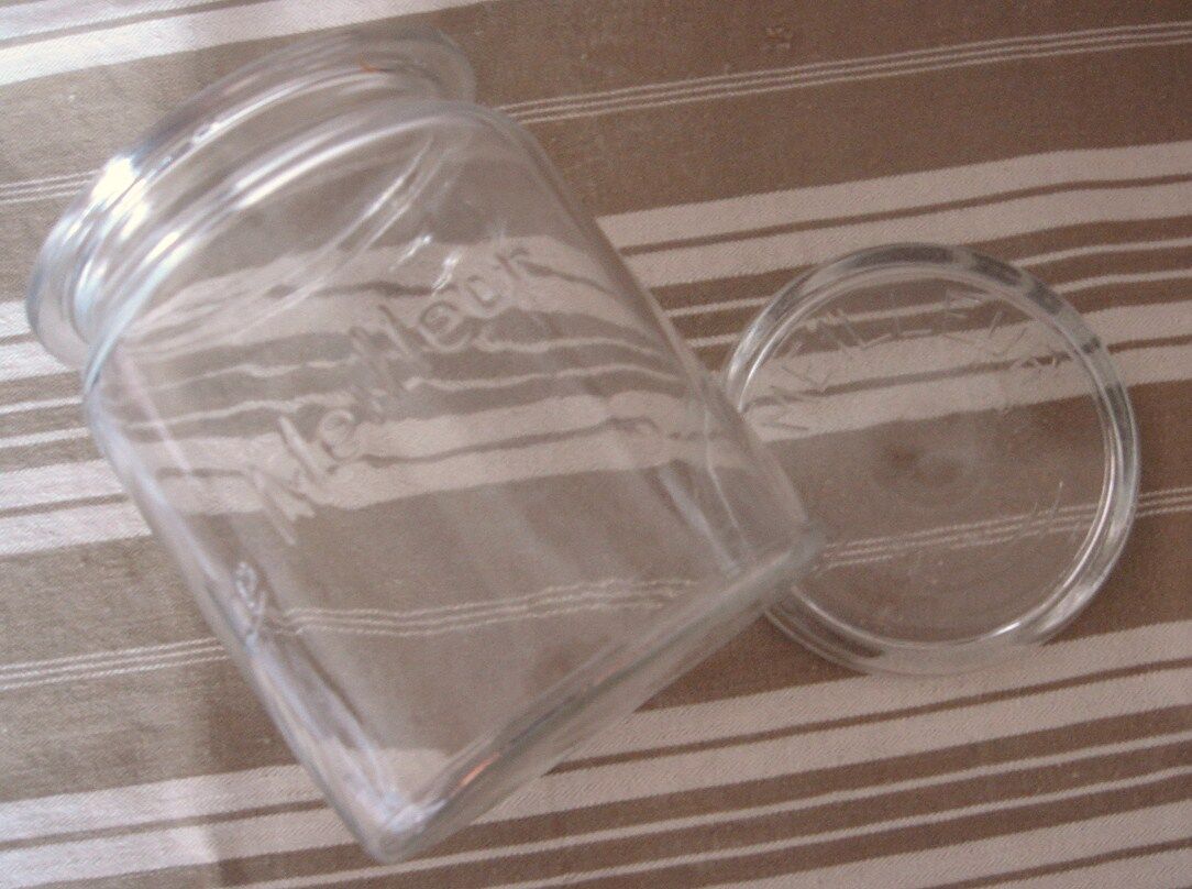 Lot 3 jars the best transparent glass 1 l cover